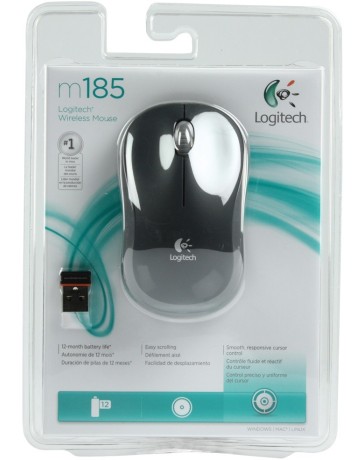 Logitech M185 – Eenvoudige, Betrouwbare Draadloze Muis | Zwart