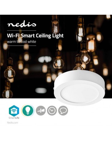 Nedis SmartLife Plafondlamp,  Wi-Fi,  Koel Wit / Warm Wit, Rond