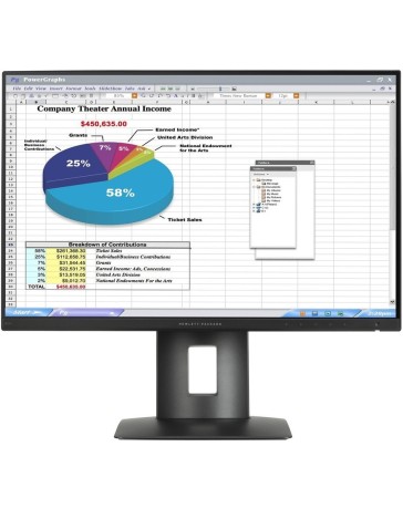HP Z24n 24" IPS Monitor – WUXGA 1920x1200, DP, HDMI, DVI, Zwart