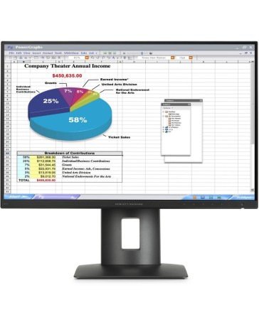 HP Z24n 24" IPS Monitor – WUXGA 1920x1200, DP, HDMI, DVI, Zwart