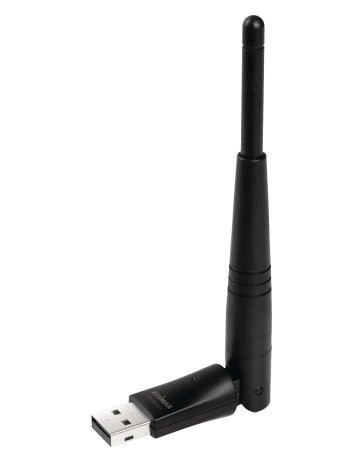 Draadloze USB-Adapter N300, 2.4 GHz, Zwart, Snelle WiFi-verbinding