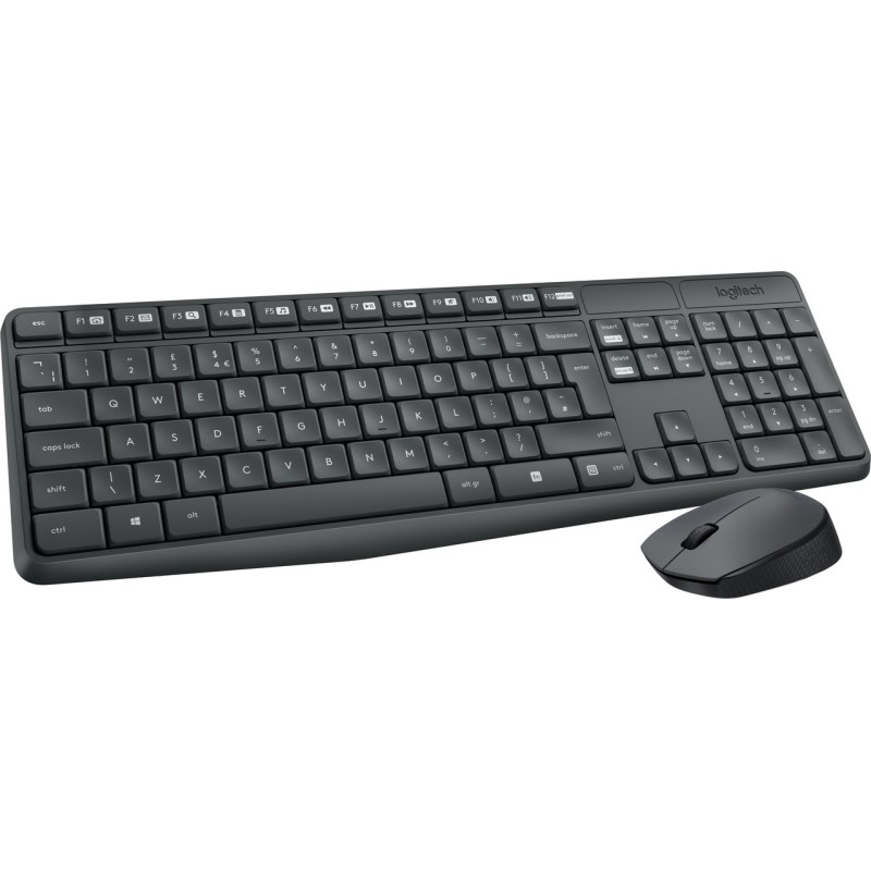 Logitech MK235 Draadloze Toetsenbord- en Muis Set – Zwart