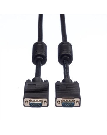 Roline HQ VGA-kabel 30m, HD15 M/M, Zwart, Hoge kwaliteit