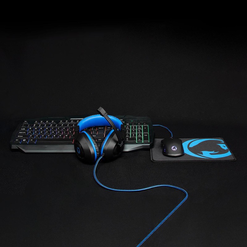 Nedis GCK41100BKUS Gaming Combo Kit – Toetsenbord, Koptelefoon, Muis & Muismat