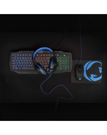 Nedis GCK41100BKUS Gaming Combo Kit – Toetsenbord, Koptelefoon, Muis & Muismat