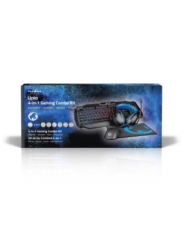 Nedis GCK41100BKUS Gaming Combo Kit – Toetsenbord, Koptelefoon, Muis & Muismat