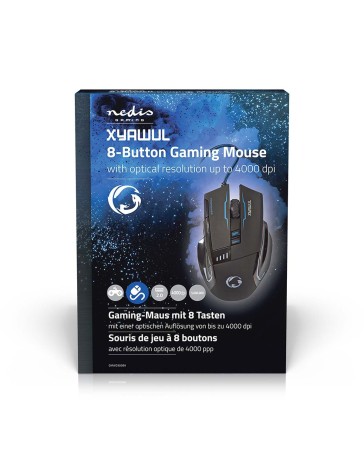 Nedis Bedrade Gaming Muis – DPI tot 4000, Precisie & Grip