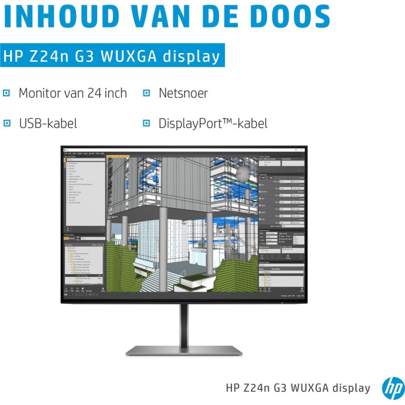 HP Z24n G3 24" IPS Monitor – WUXGA 1920x1200, DP, HDMI, 60Hz