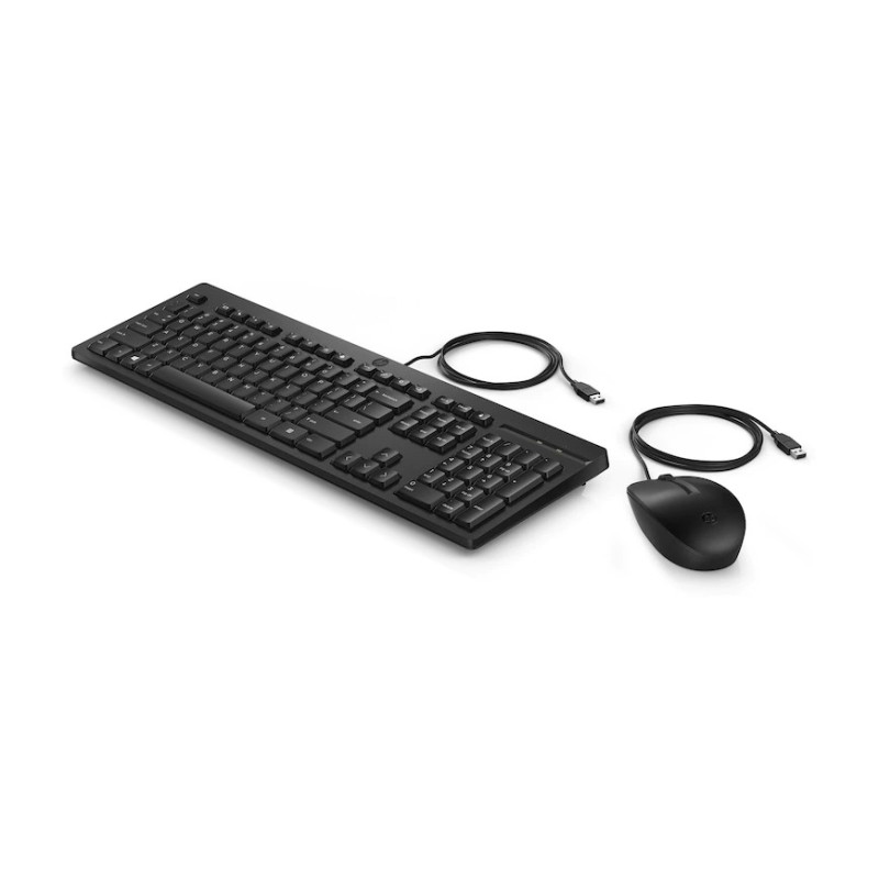 HP 225 Bedrade Muis en Toetsenbord Set – USB, Zwart