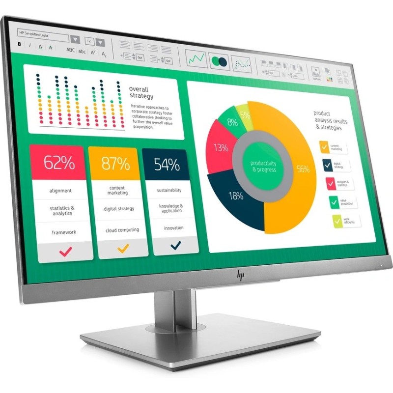 HP EliteDisplay E223 21.5" Full HD IPS Monitor – DP, HDMI, VGA