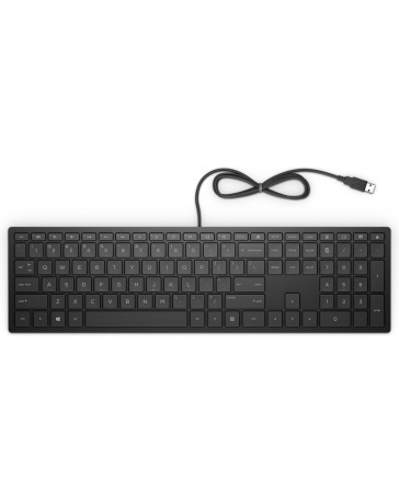 HP Pavilion 300 Toetsenbord, QWERTY US International, Zwart