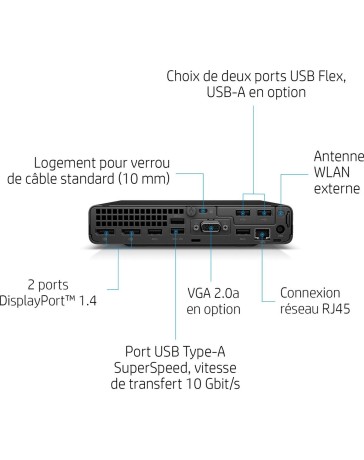 HP EliteDesk 800 G6 Mini, i5-10500T, 16GB, 256GB, Win 11 Pro