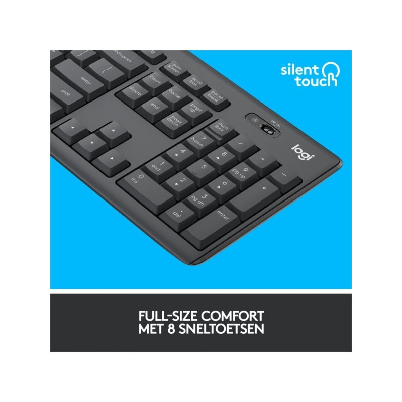 Logitech MK295 Silent Wireless Combo – QWERTY US, Zwart