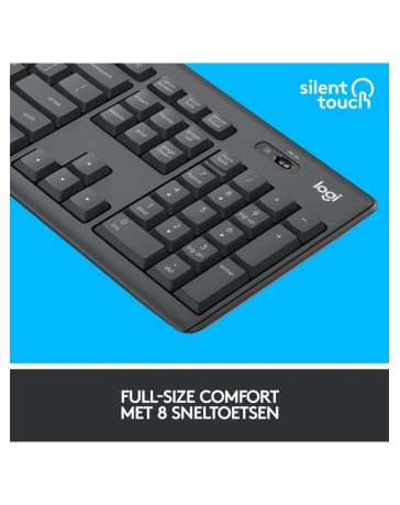 Logitech MK295 Silent Wireless Combo – QWERTY US, Zwart