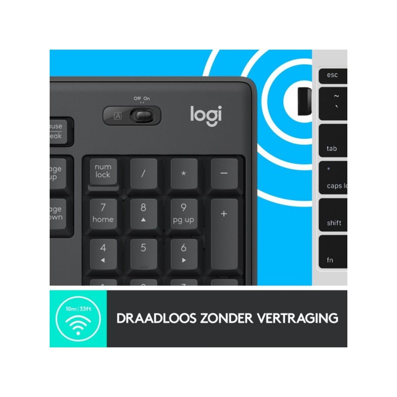 Logitech MK295 Silent Wireless Combo – QWERTY US, Zwart