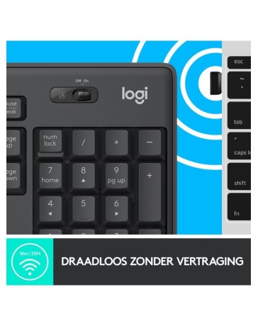 Logitech MK295 Silent Wireless Combo – QWERTY US, Zwart
