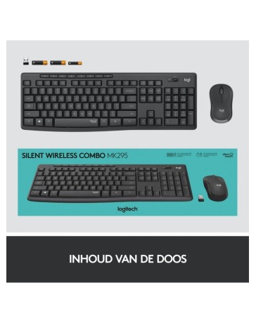 Logitech MK295 Silent Wireless Combo – QWERTY US, Zwart
