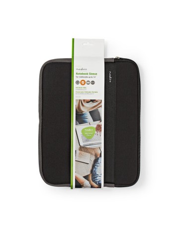 Notebookhoes  13 - 14 "  Neopreen -  Antraciet / Zwart  20 mm  270 mm  335 mm