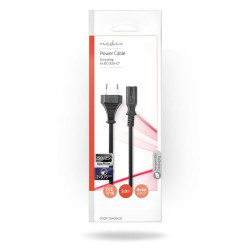 Stroomkabel Euro Male - IEC-320-C7  Recht  Vernikkeld - 2.00 m