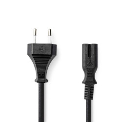 Stroomkabel Euro Male - IEC-320-C7  Recht  Vernikkeld - 2.00 m
