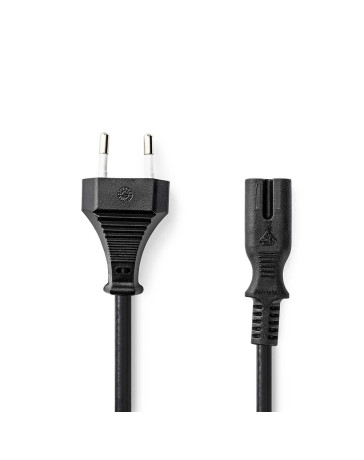 Stroomkabel Euro Male - IEC-320-C7  Recht  Vernikkeld - 2.00 m