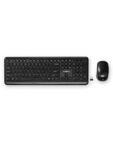 Draadloos Toetsenbord en Muis Set, Nano USB Ontvanger & Multimediatoetsen