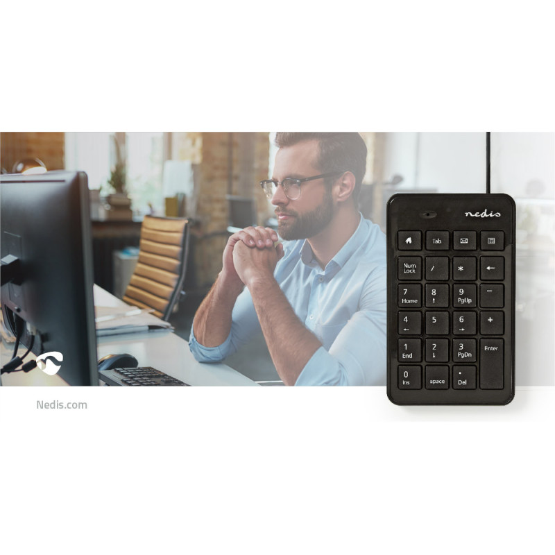Bedraad toetsenbord met numeriek blok en multimediatoetsen, 1,5 m USB-kabel