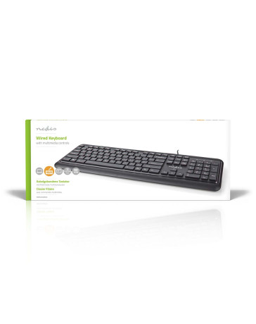 Standaard Chocolate Toetsenbord QWERTY met 12 Multimediatoetsen, Plug & Play