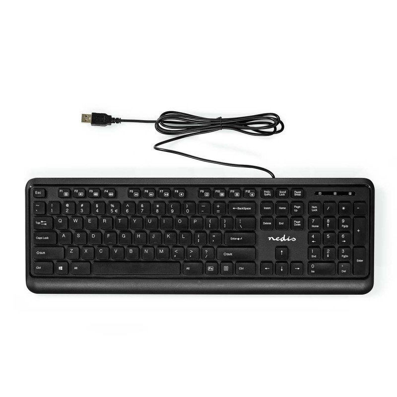 Standaard Chocolate Toetsenbord QWERTY met 12 Multimediatoetsen, Plug & Play