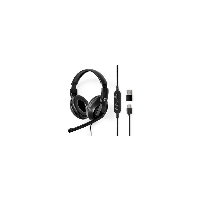 Over-Ear Headset met Microfoon – USB-C & USB-A – 1.8m Kabel – Comfortabel & Verstelbaar