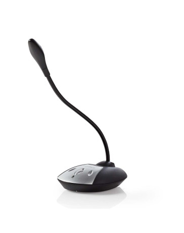 USB-microfoon met on/off- en mute-knop – 360° richtingsgevoeligheid, noise cancelling & flexibele buis