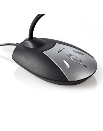 USB-microfoon met on/off- en mute-knop – 360° richtingsgevoeligheid, noise cancelling & flexibele buis