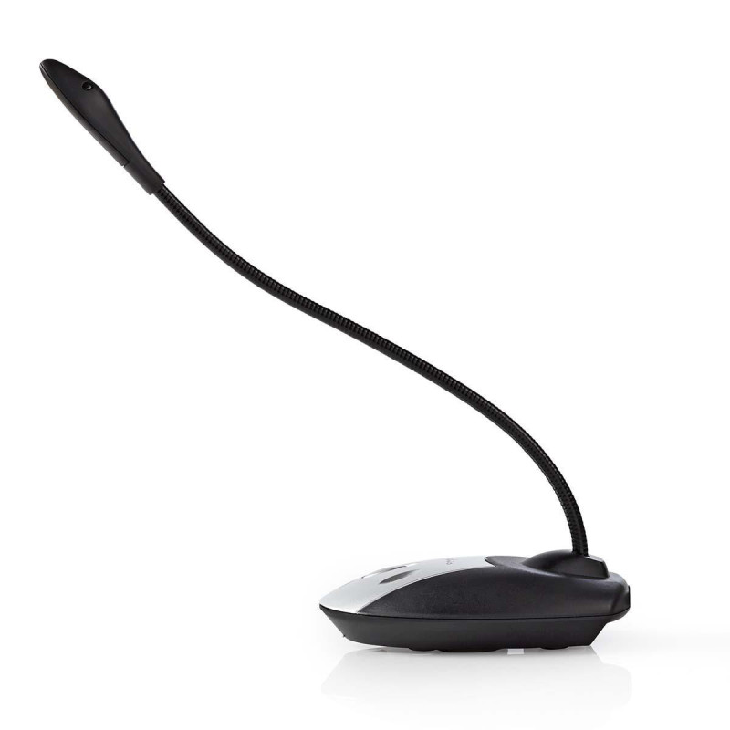 USB-microfoon met on/off- en mute-knop – 360° richtingsgevoeligheid, noise cancelling & flexibele buis