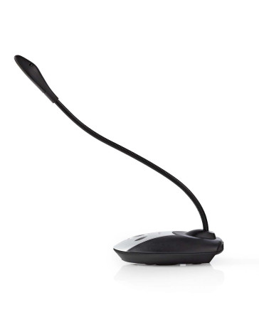 USB-microfoon met on/off- en mute-knop – 360° richtingsgevoeligheid, noise cancelling & flexibele buis