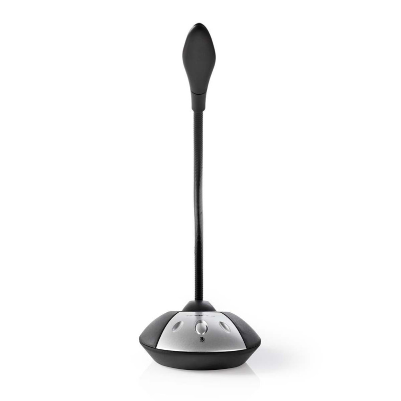 USB-microfoon met on/off- en mute-knop – 360° richtingsgevoeligheid, noise cancelling & flexibele buis