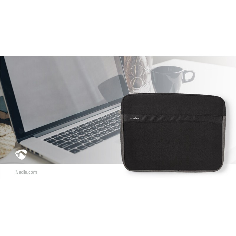 Notebookhoes 15-16" Neopreen, Antraciet/Zwart, 22mm, 277mm. 380mm